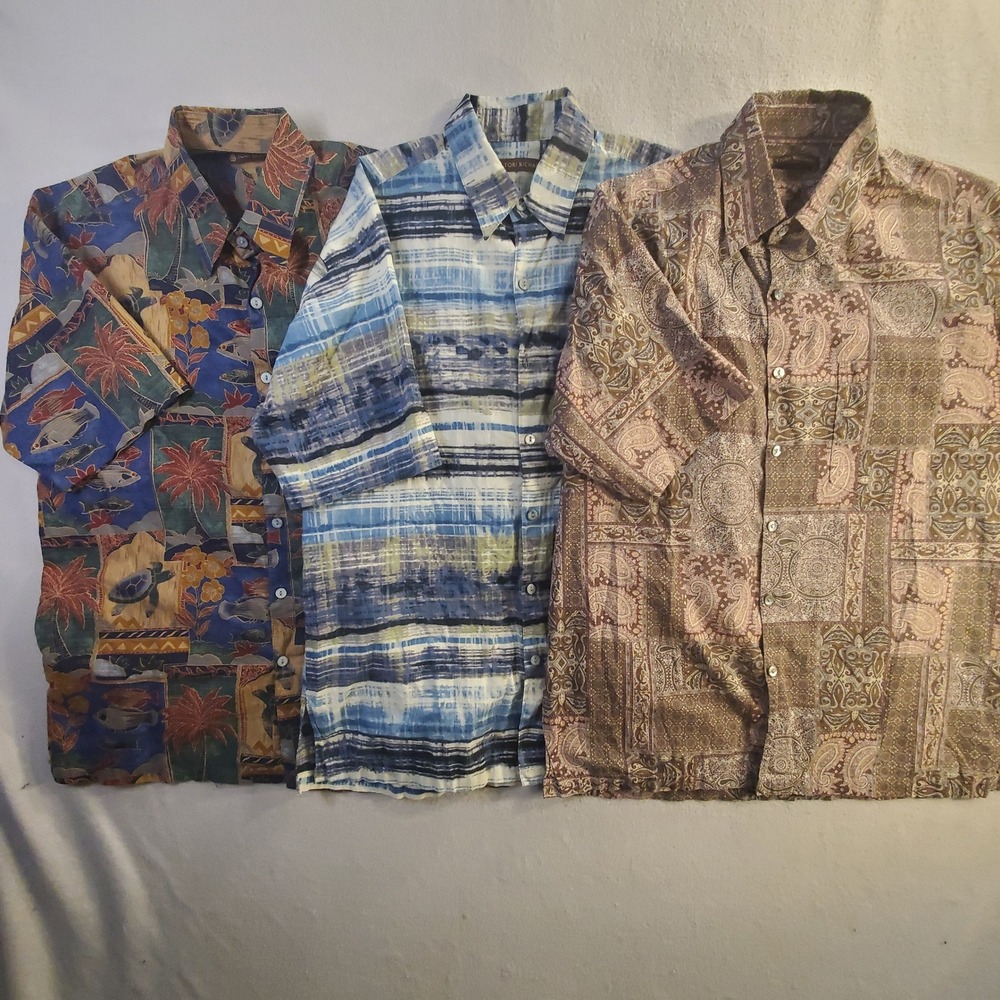 Tori Richard XS Lot of 3 Hawaiian Shirts Cotton Lawn Made in Hawaii Floral Sea